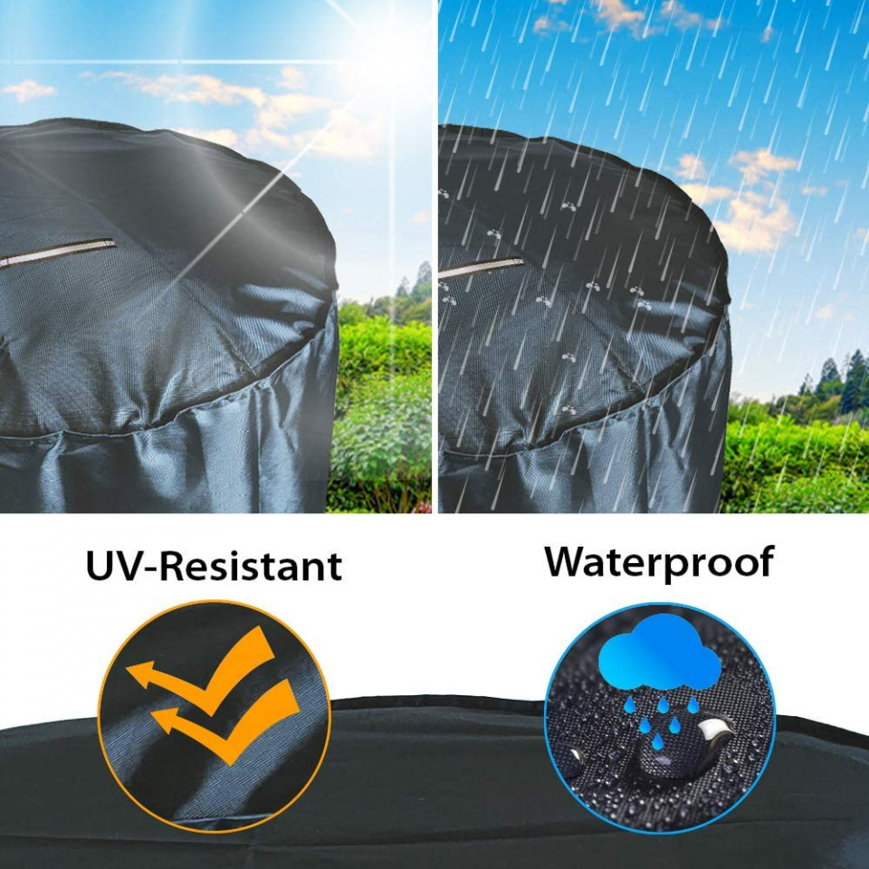 Poze Husa de protectie pentru gratar rotund ANSIO, tesatura oxford, negru, 70 x 73 cm