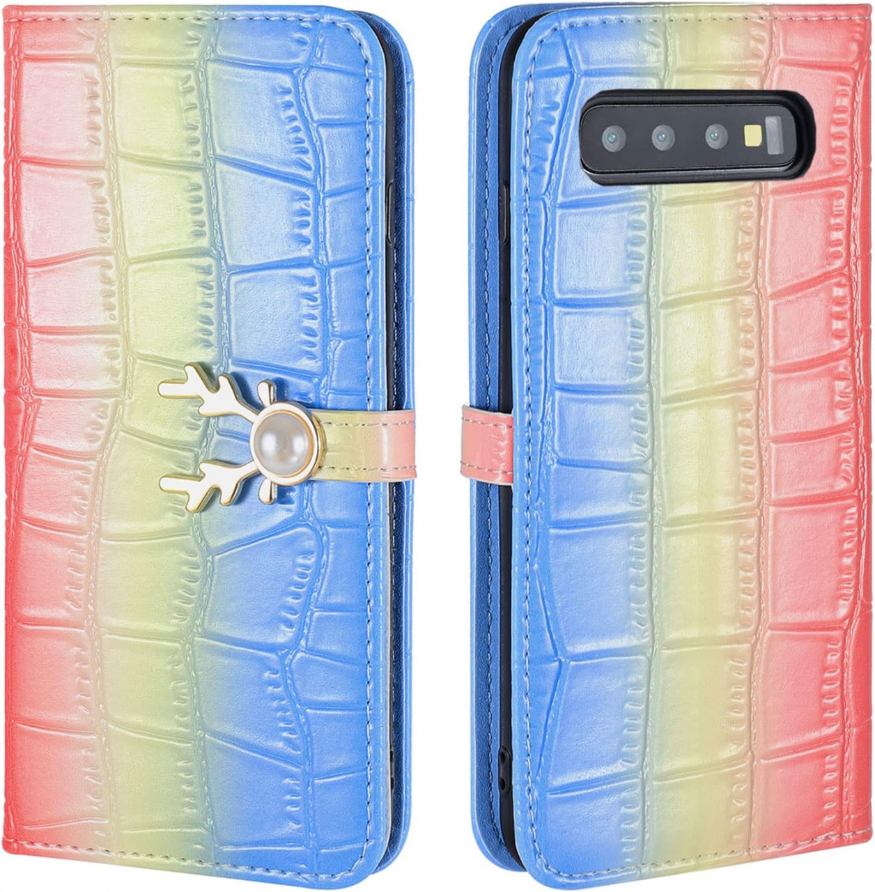 Husa de protectie pentru Samsung Galaxy S10 4G Aisenth, piele PU, multicolor, 6,1 inchi