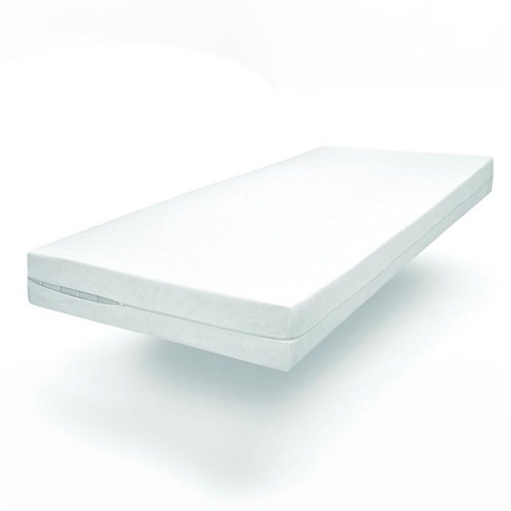 Husa impermeabila pentru saltea, cu fermoar, dimensiunea 90×200 cm, alba