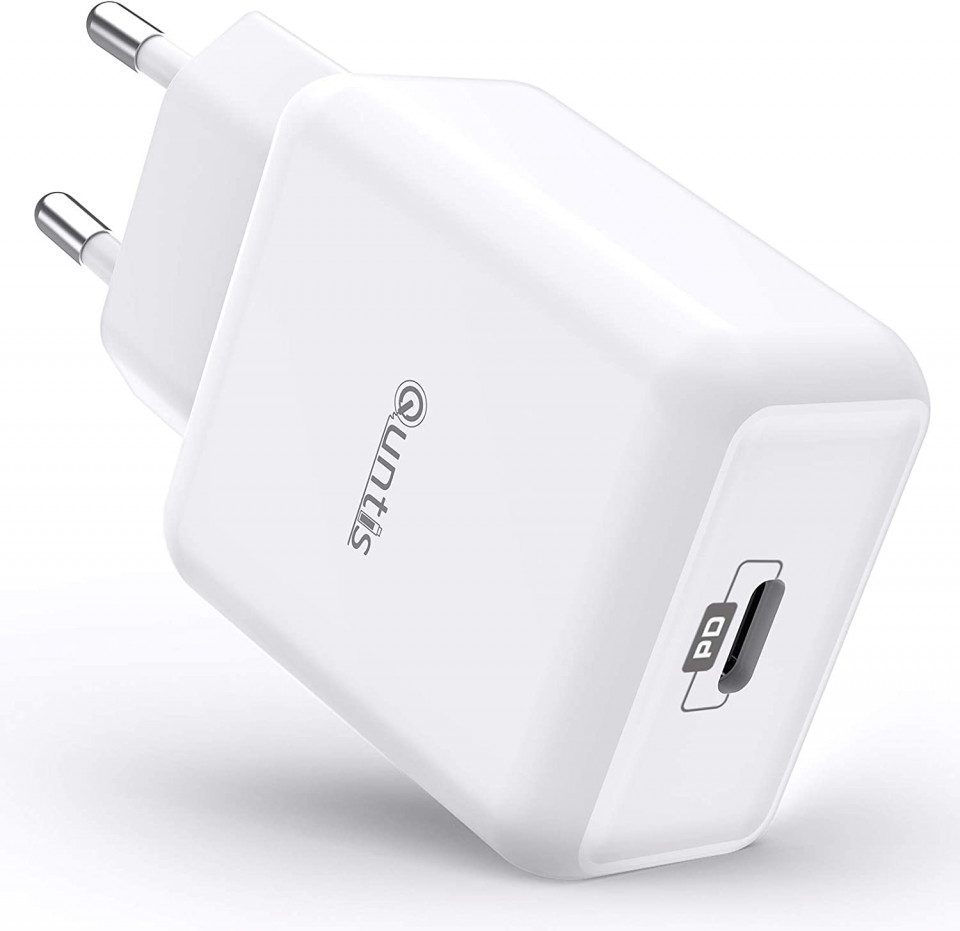 Incarcator cu cablu USB C Quntis, incarcare rapida, 18 W, alb, ABS ABS