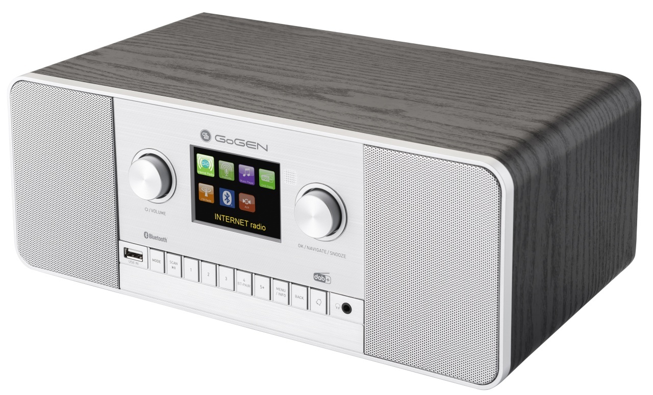 Internet radio GoGEN IR 257 BTDAB, 2x5W, DAB+/FM, LCD, Bluetooth, telecomanda, negru/argintiu