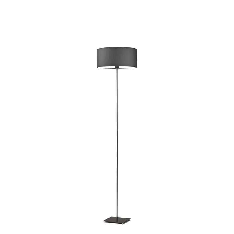 Lampadar Ayania, textil/metal, gri grafit/negru, 150 x 30 x 30 cm