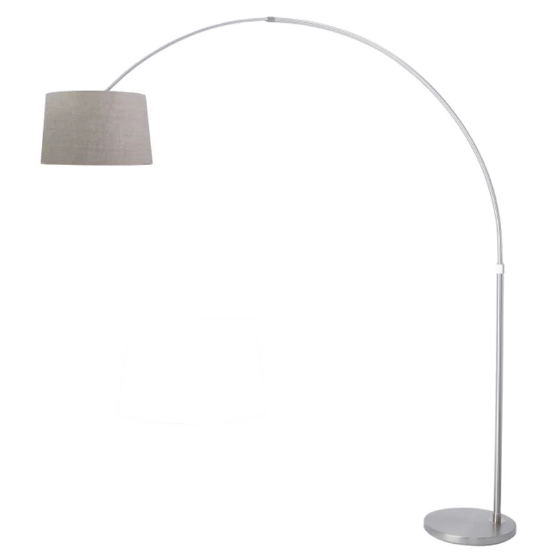 Lampadar Sakamoto, metal/textil, argintiu/gri, 230 x 205 x 40 cm