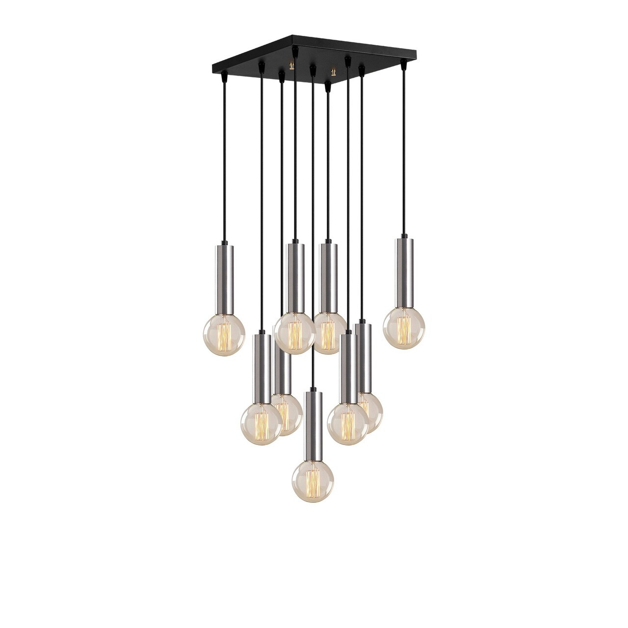 Lustra Tatum, metal, argintiu/negru, 136 x 50 cm