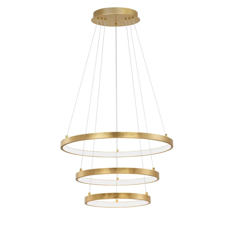 Lustra tip pendul Finnell, LED, metal, auriu, 20 x 61 x 150 cm