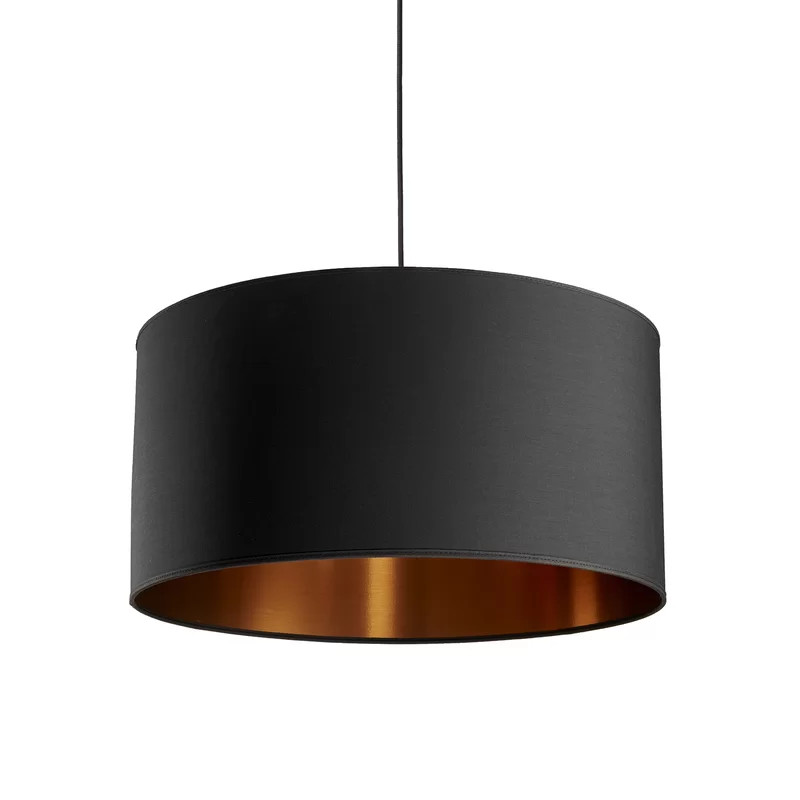 Lustra tip pendul Jarrard, metal/textil, negru/cupru, 20 x 50 x 50 cm