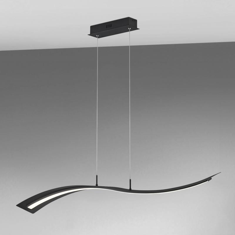 Poza Lustra tip pendul Trio Salerno, LED, metal, negru, 12 x 115 cm