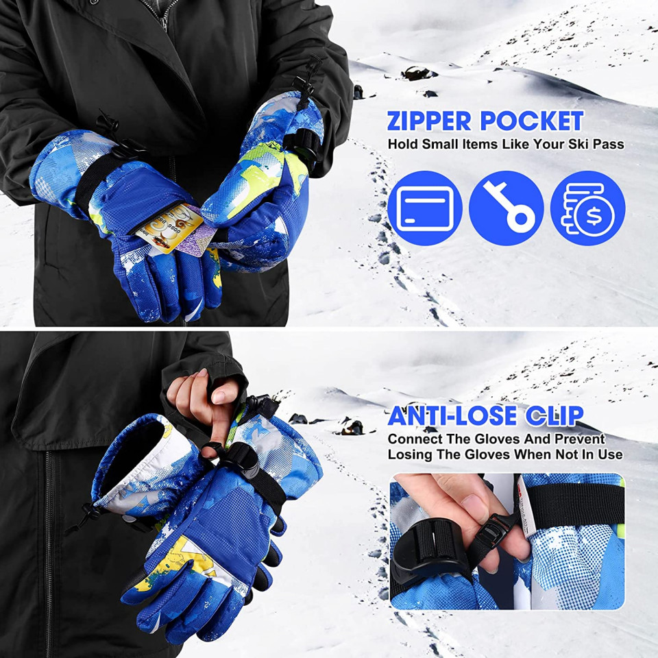 Poze Manusi de iarna pentru schi TaoQi, poliester/plastic/silicon, multicolor, marimea M