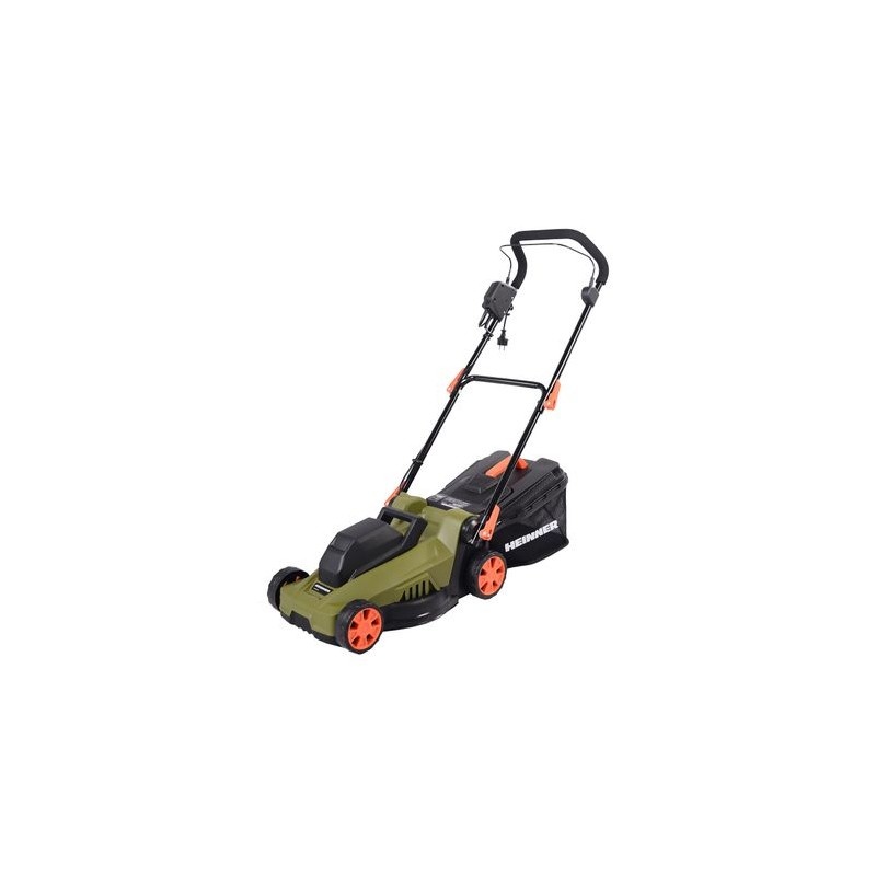 Masina de tuns gazon/iarba electrica Heinner VMGE004, 1200 W, 3500 RPM, 32 cm latime taiere,3 trepte de taiere, inaltime taiere 20 - 50 mm, sac