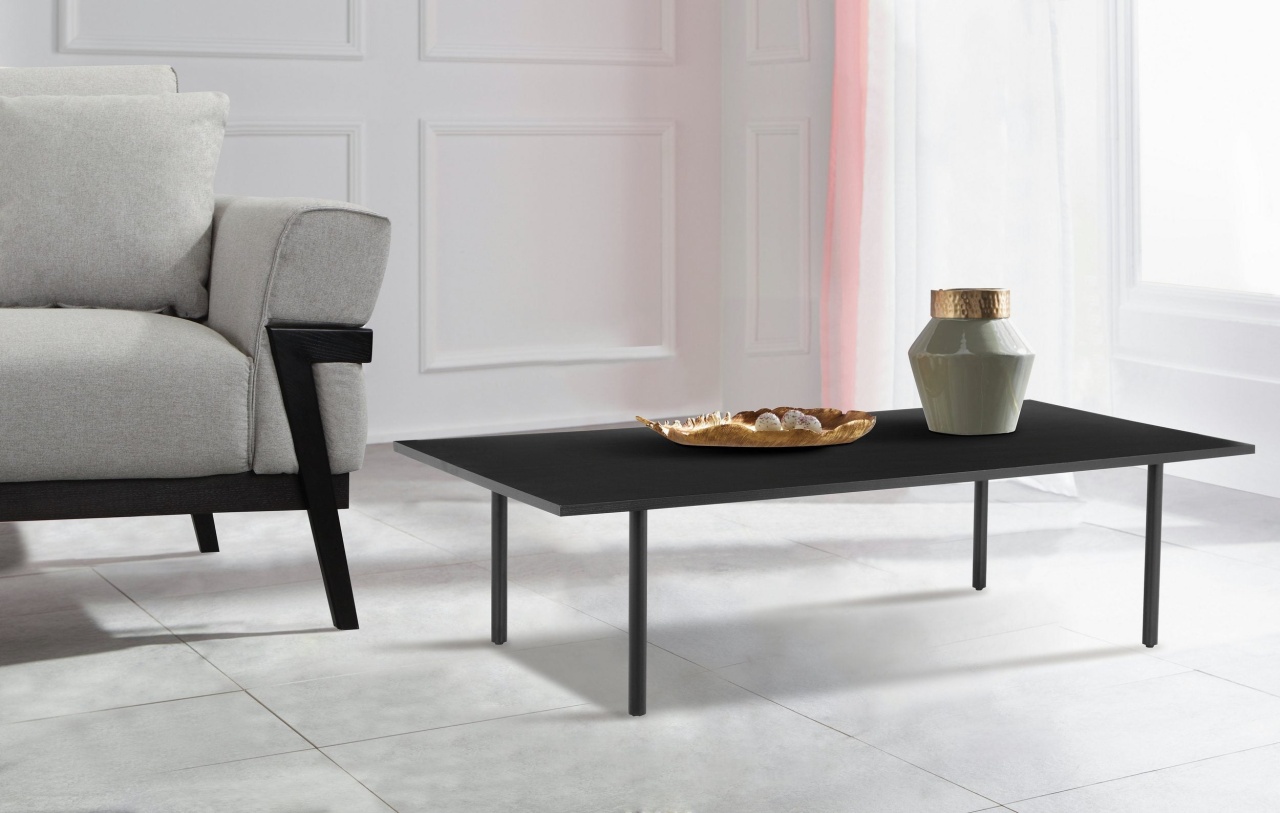 Masuta de cafea Anelisse, Negru, 140 cm latime