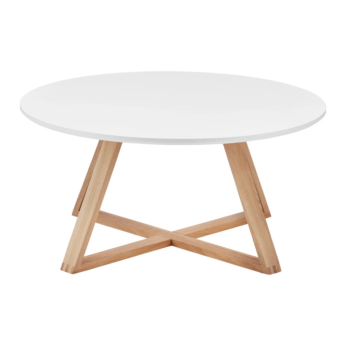 Masuta de cafea rotundă Mattia din stejar /MDF alb, 80/80/39 cm