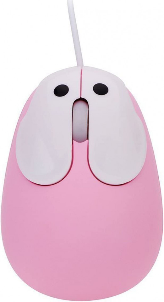 Poze Mouse optic cu fir BestFire, aspect de iepuras, roz, 1200DPI