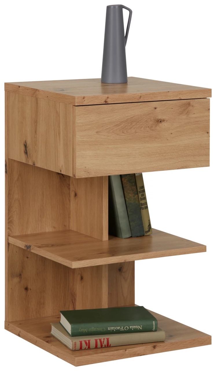 Noptieră în culoarea stejarului, 39/65/39 cm