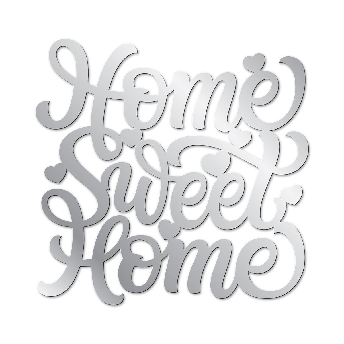 Oglinda Acrilică Decorativă Autoadezivă - HOME SWEET HOME - 600 x 585 x 2 mm