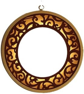 Oglinda decorativa pentru perete Hosoncovy, LED, metal/sticla, auriu/negru, 30 cm
