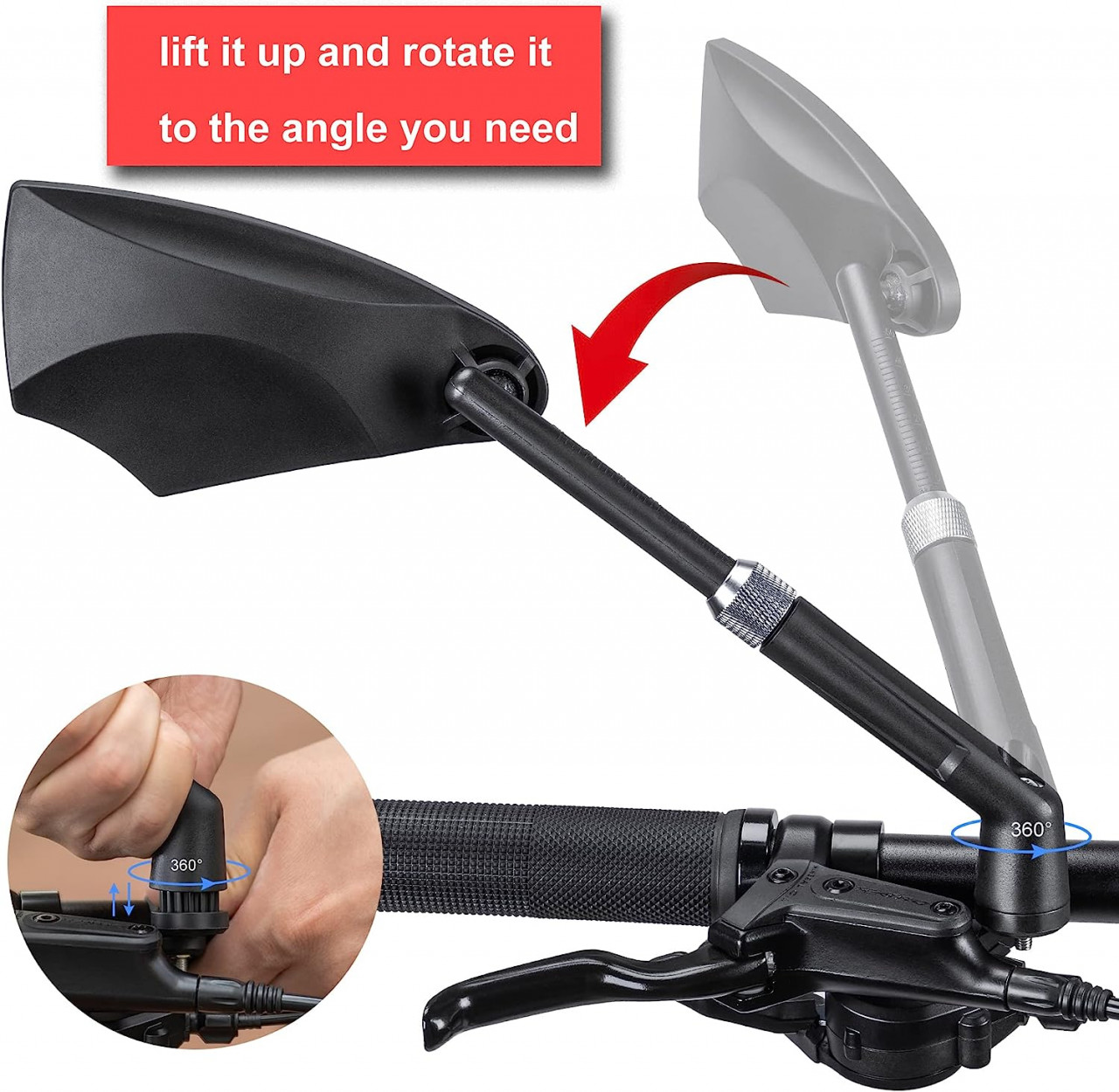 Poze Oglinda reglabila pentru bicicleta Kadacha, de dreapta, rotație la 360 de grade