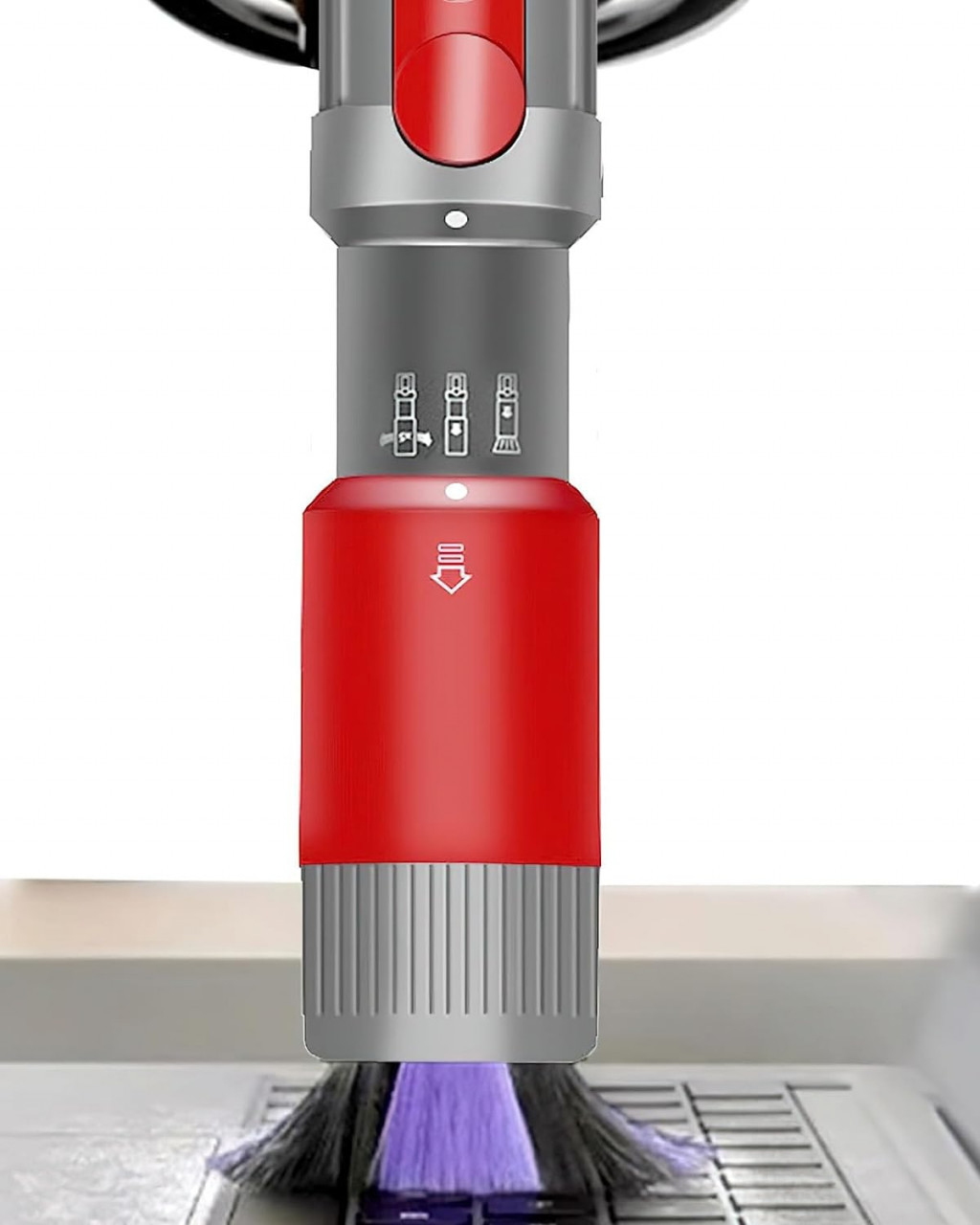Perie de praf fara zgarieturi pentru aspirator Dyson Yivy, plastic, rosu/gri, 17,4 x 4,2 cm