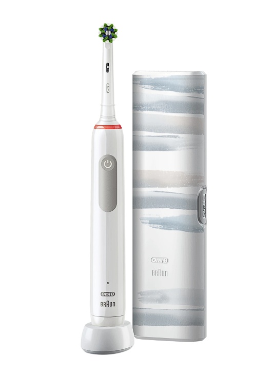 Periuta de dinti electrica Oral-B Pro 3 3500, Curatare 3D, 3 programe, 1 Incarcator, 1 Capat, Trusa de calatorie, Alb, Resigilat, Grad A