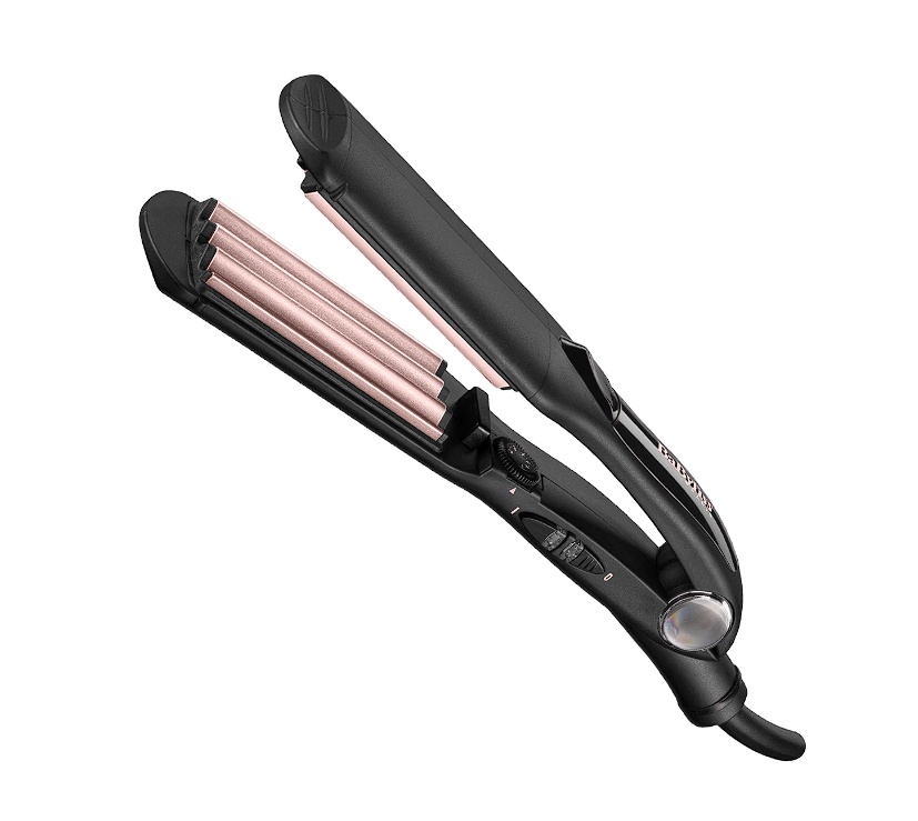 Placa pentru creponat parul BaByliss 2165CE, 210 °C, Turmalina-Ceramica, Negru, Resigilat, Grad A