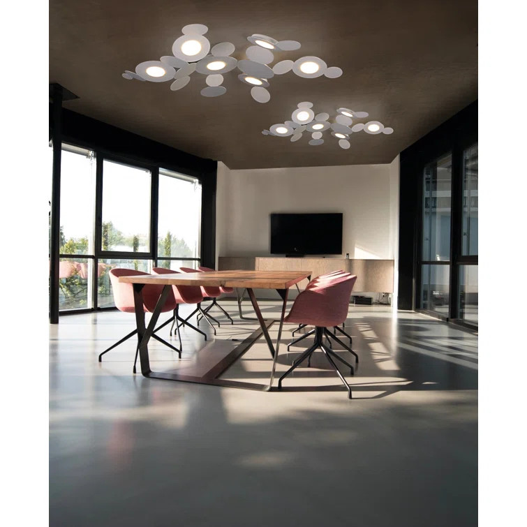 Plafoniera cu 6 lumini, gri , 13x100x73 cm