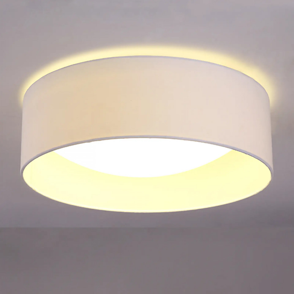 Poze Plafoniera Franka, LED, tesatura/plastic/metal, alb, 14 x 42 cm