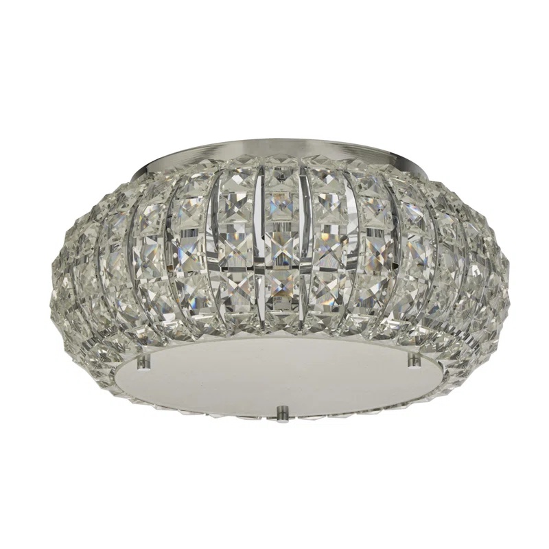 Plafoniera Maher, 4 lumini, acril/metal, transparent, 16,5 x 36 x 36 cm