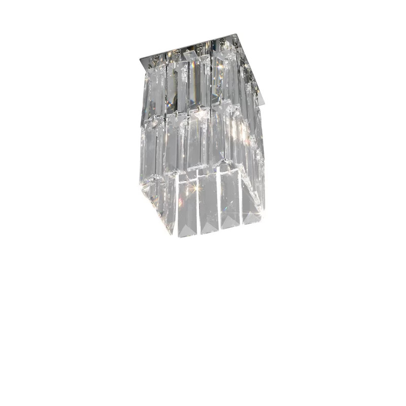 Plafoniera Prisma, metal/acril, transparent/argintiu, 20 x 12 x 12 cm