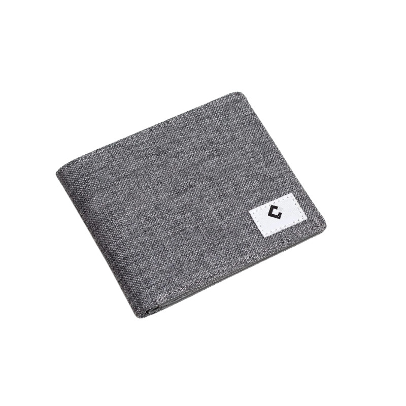 Portofel pentru tineri Capelina, poliester/piele PU, gri, 11,5 x 9,5 x 1,5 cm
