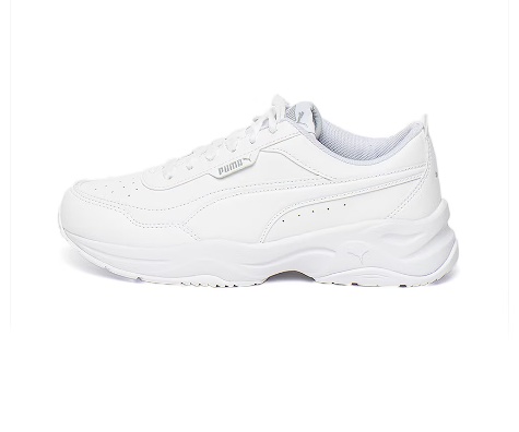 Puma, Pantofi sport din piele ecologica Cilia Mode, Alb, 37.5, Resigilat, Grad A