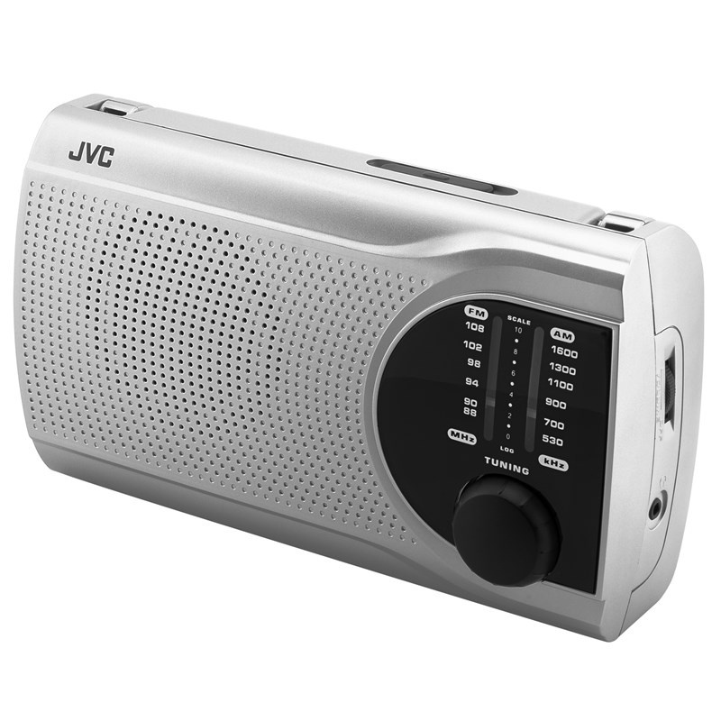 Radio JVC RA-E321S, tuner analogic FM/AM, mufa jack pentru casti, argintiu