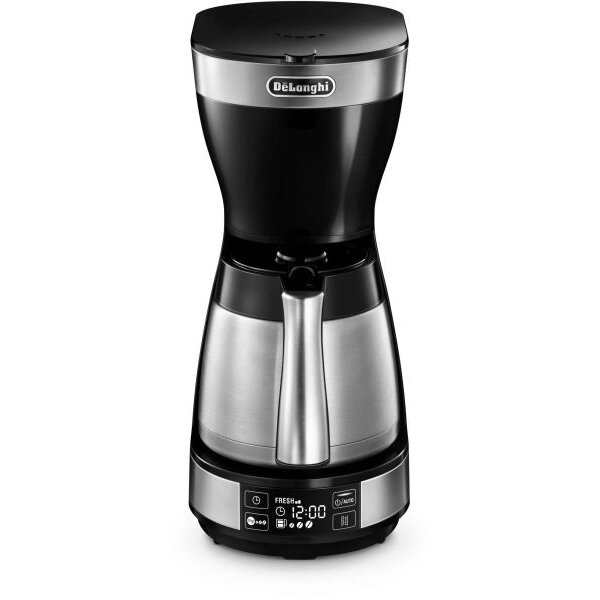 RESIGILAT Cafetiera De’Longhi ICM16731, 1200W, Carafa termica din otel inoxidabil, Capacitate 1.25 L, 10 cesti, Ecran LCD, Timer, Selector Aroma,