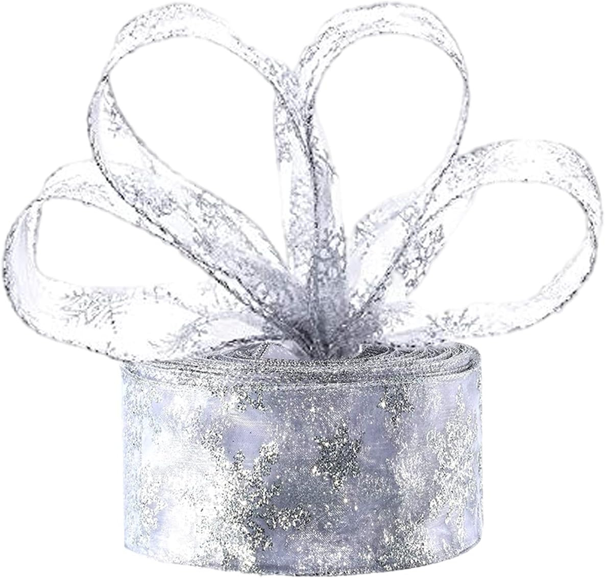 Rola de panglica decorativa pentru fundite OnlyGay, poliester, argintiu, 20 m x 63 mm