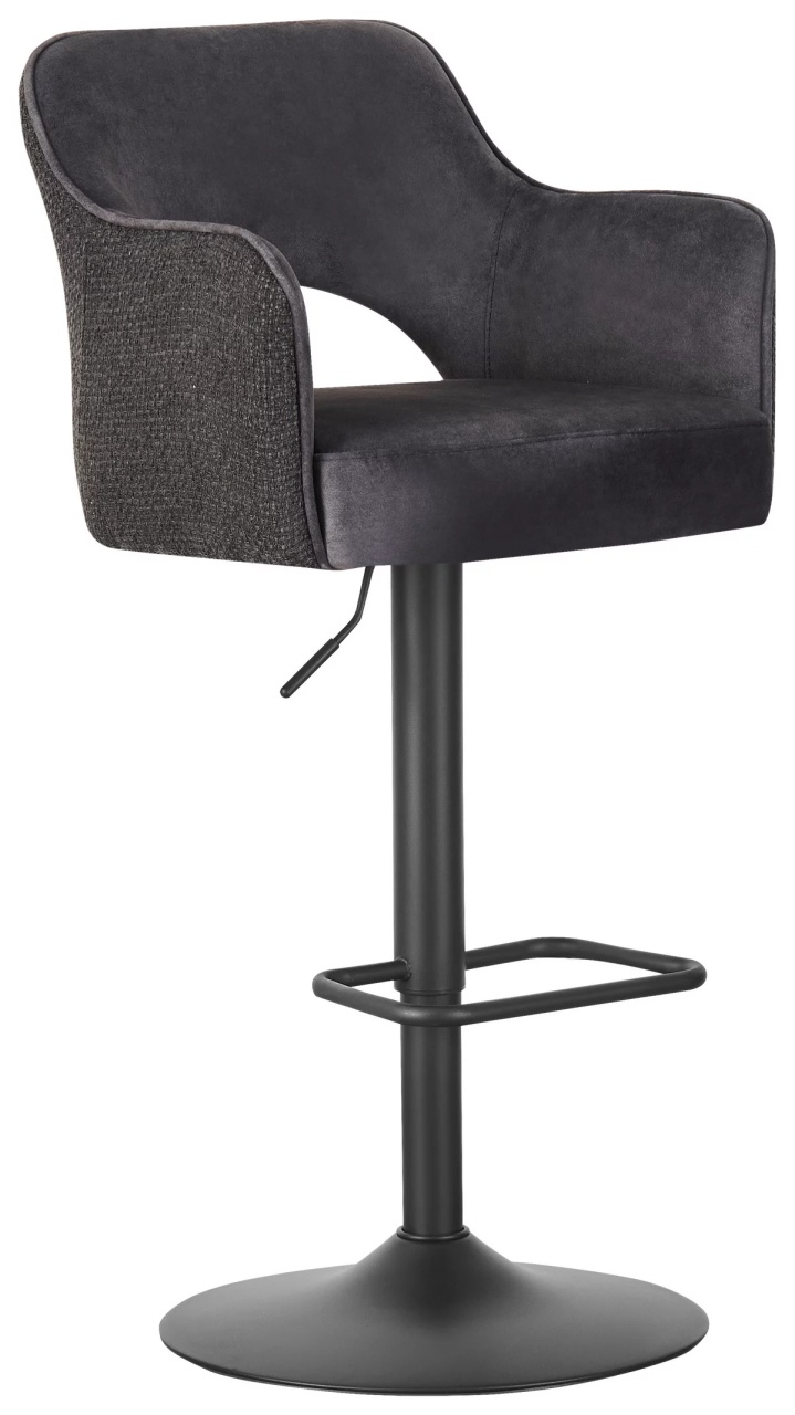 Scaun de bar Aria Negru, 53/97-118/52 cm
