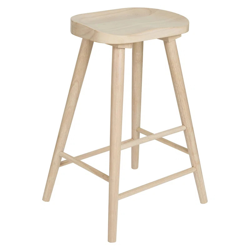 Scaun de bar Laurent, lemn masiv, natur, 47 x 49 x 67 cm