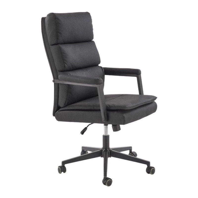 Scaun directorial HM Adriano 2, piele ecologica, robust, mecanism de balans, elegant, sarcina maxima 100 kg, negru