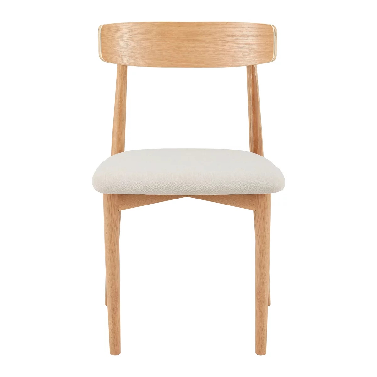 Scaun Noah bej/țesătură naturală/tapițat cu lemn natural, 47/78/51 cm
