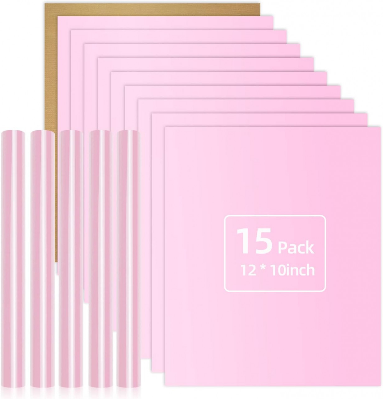 Set 15 foi de vinil pentru transfer Yrym Ht, roz, 30,5 x 25,4 cm