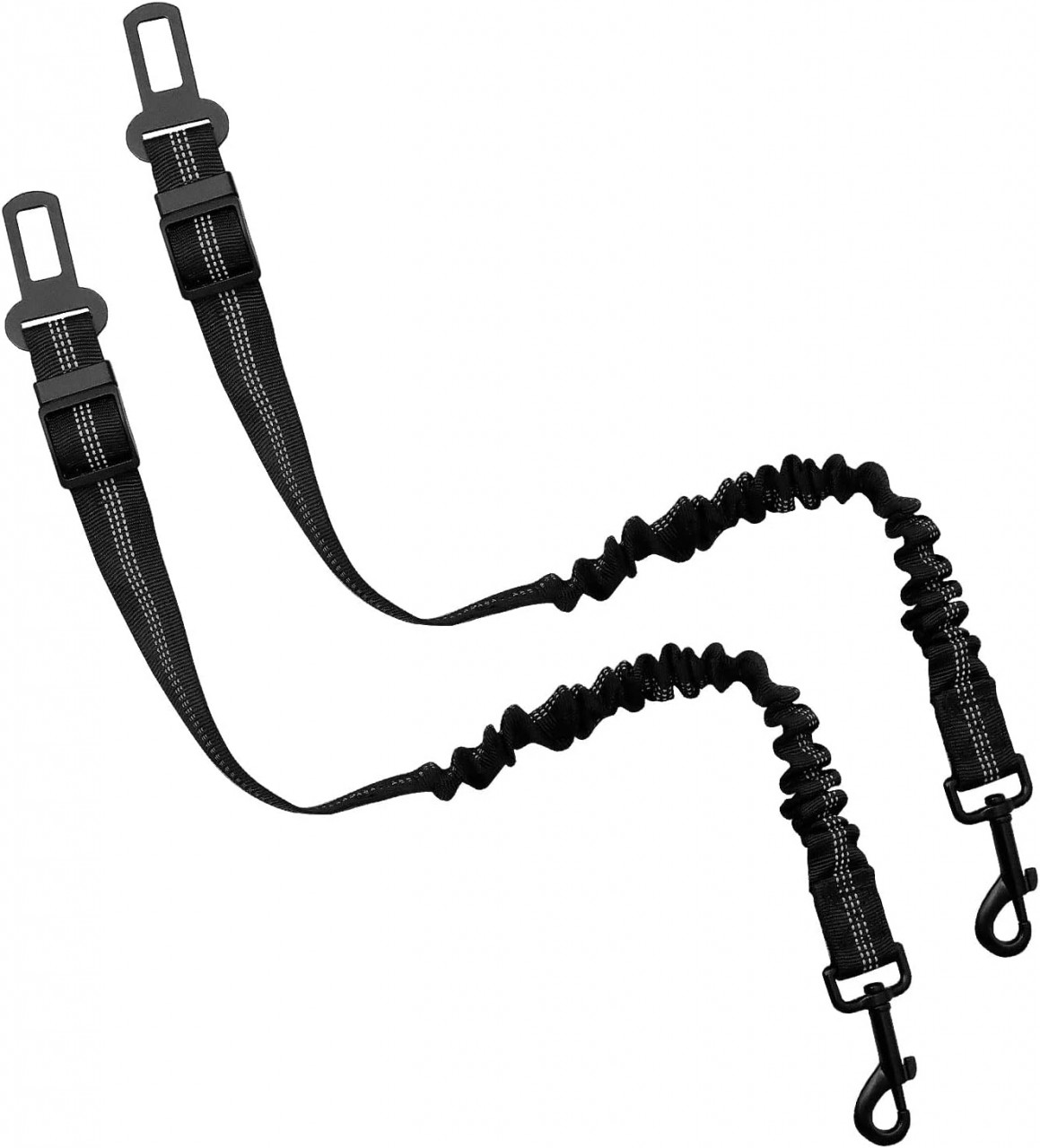 Set 2 centuri de siguranta pentru animale de companie Baguuaray, nailon/metal, negru, 53-83 cm