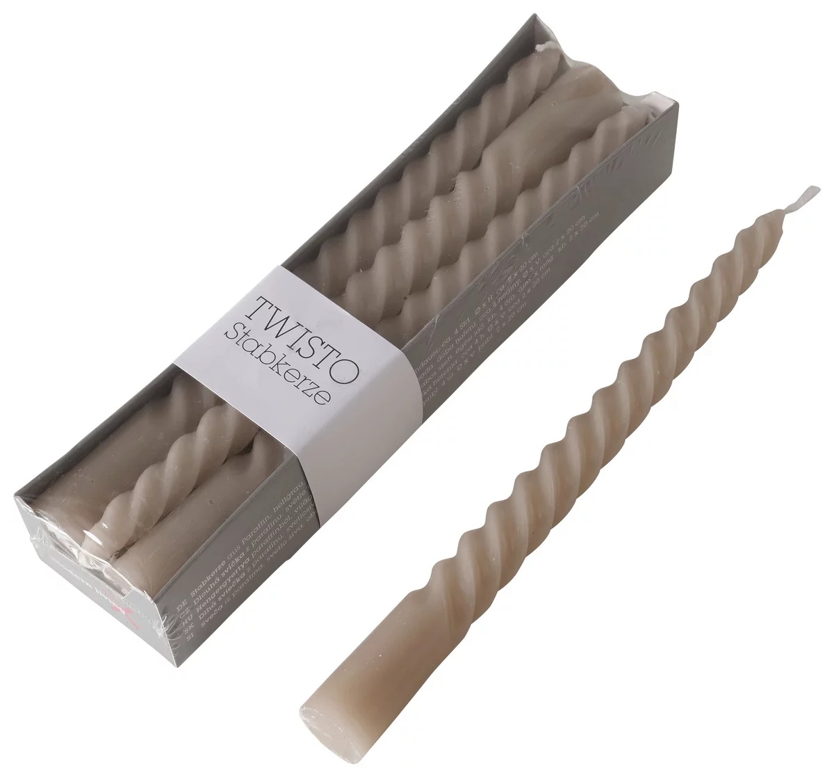 Set 6 lumanari cilindrice Twisto albe