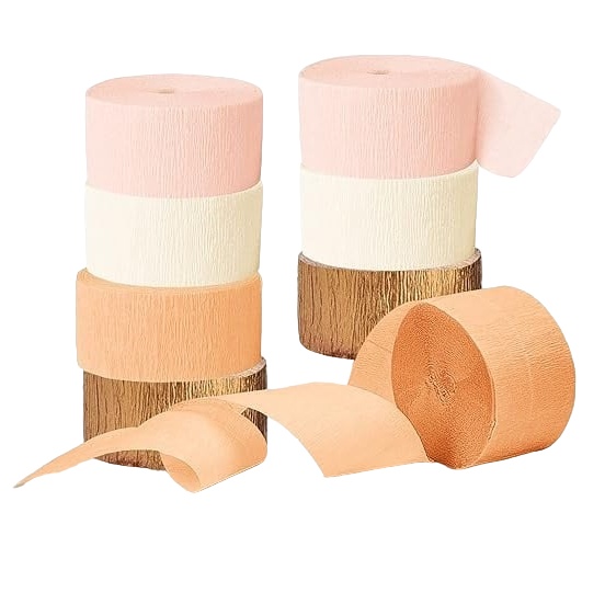 Set 8 role de hartie creponata pentru decor/mestesuguri Aobkiat, multicolor, 25 m x 4.6 cm