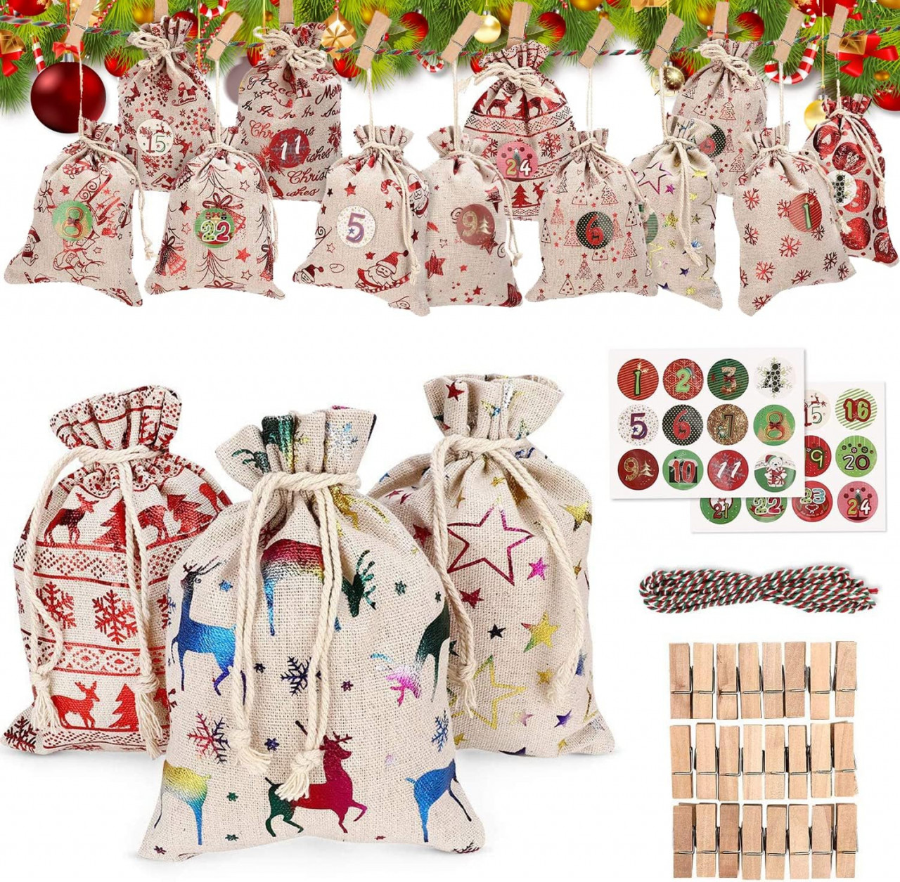 Set calendar de advent WELLXUNK, in, multicolor, 14 x 10 cm, 24 piese