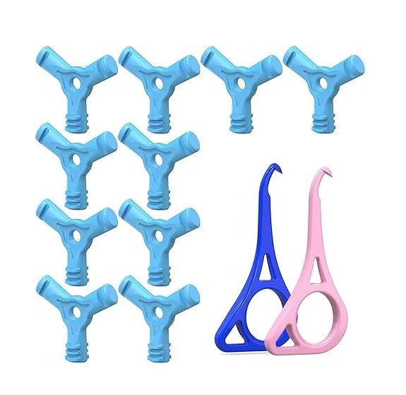 Set de 10 cleme Y Chewies si 2 dispozitive de indepartare, pentru aparate dentare invizibile, albastru