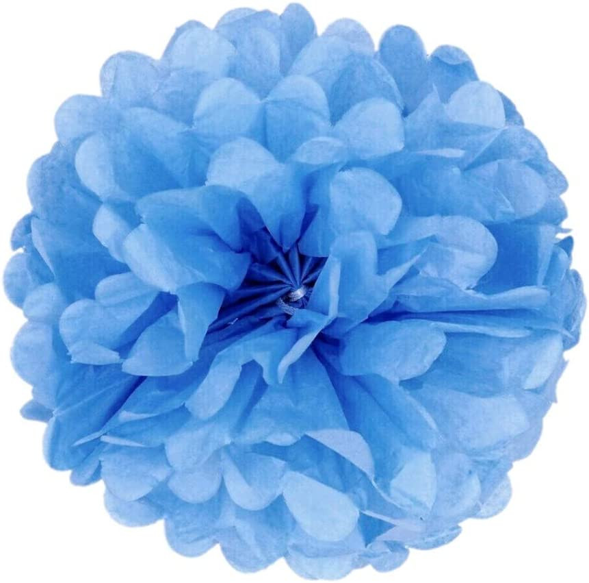 Set de 10 decoratiuni de petrecere JZK, hartie, albastru, 25 cm