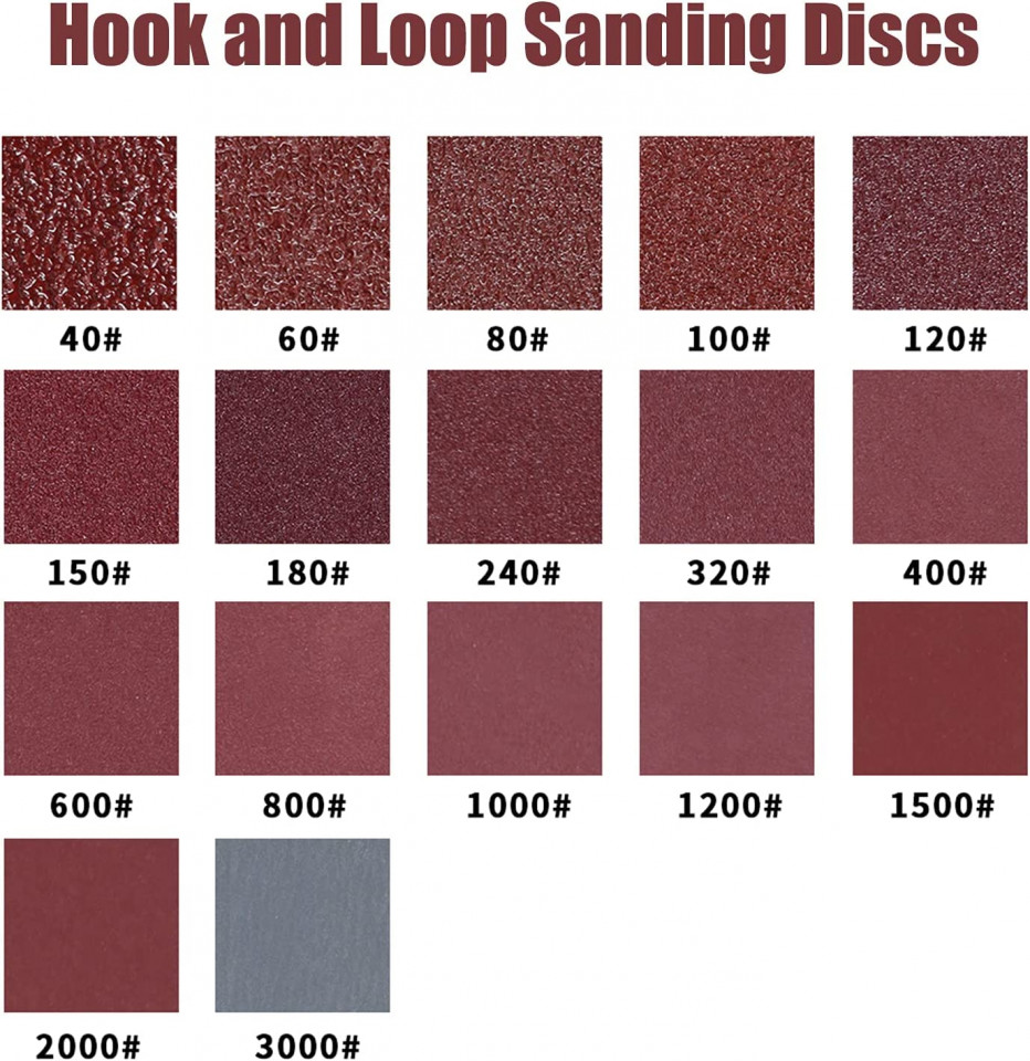 Set de 100 de discuri abrazive Leontool, oxid de aluminiu, rosu, 400, 5,5 cm 100