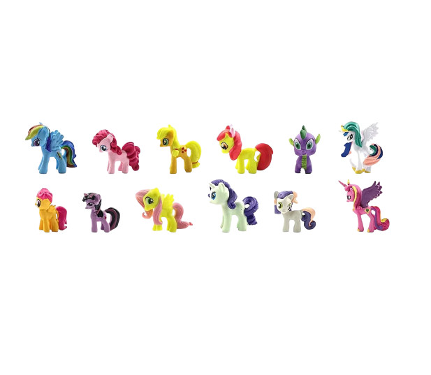 Set de 12 decoratiuni pentru tort Smileh, plastic, multicolor, 4-5 cm