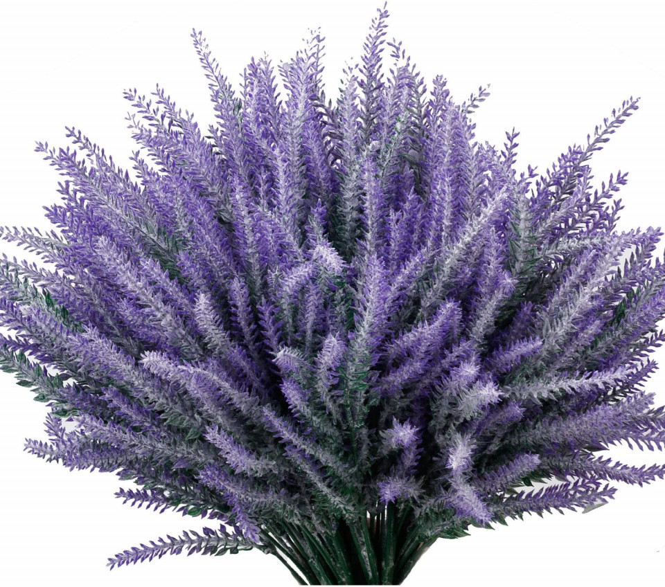 Set de 12 plante de lavanda artificiala RENATUHOM, plastic, verde/mov, 36 cm