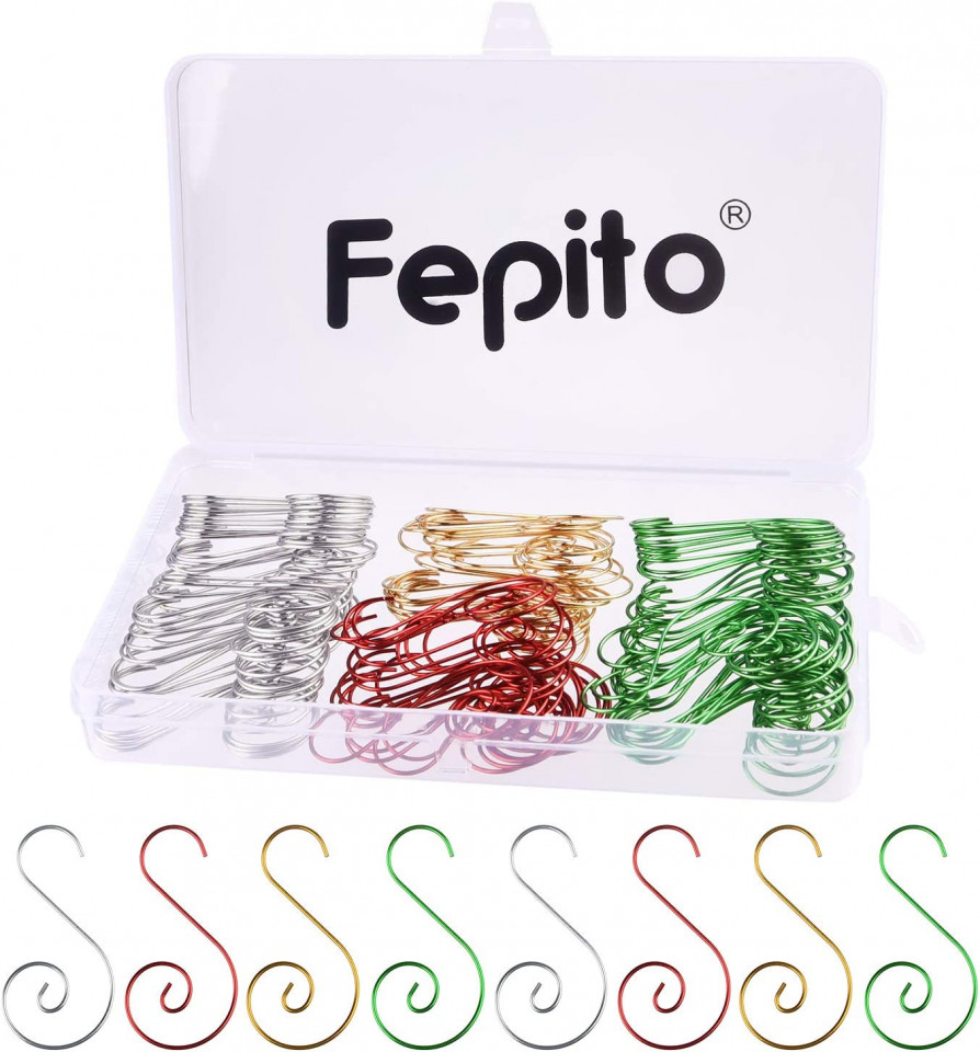 Set de 120 carlige pentru globuri FEPITO, metal, multicolor, 5 x 2,3 cm
