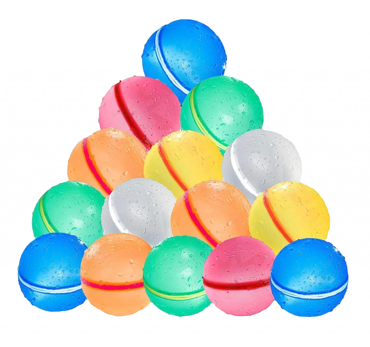 Set de 15 bile reutilizabile pentru apa Diko, gel, multicolor, 6 cm