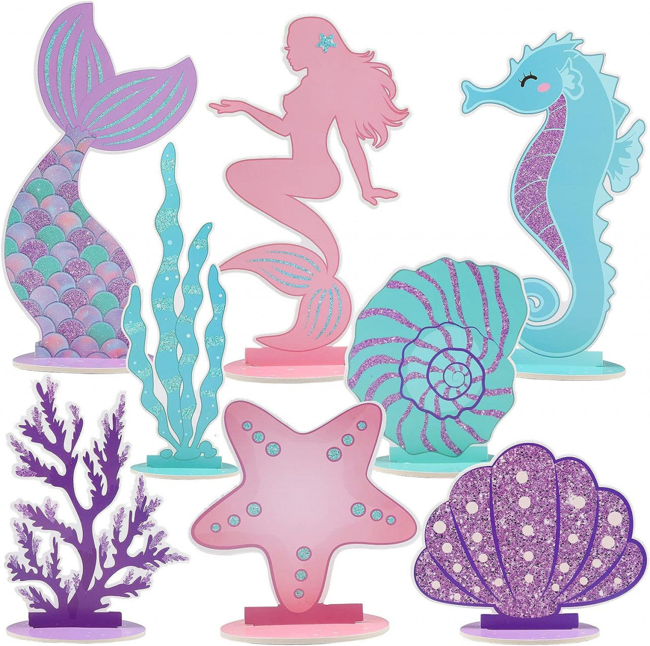 Set de 16 decoratiuni pentru tort Namalu, carton, multicolor