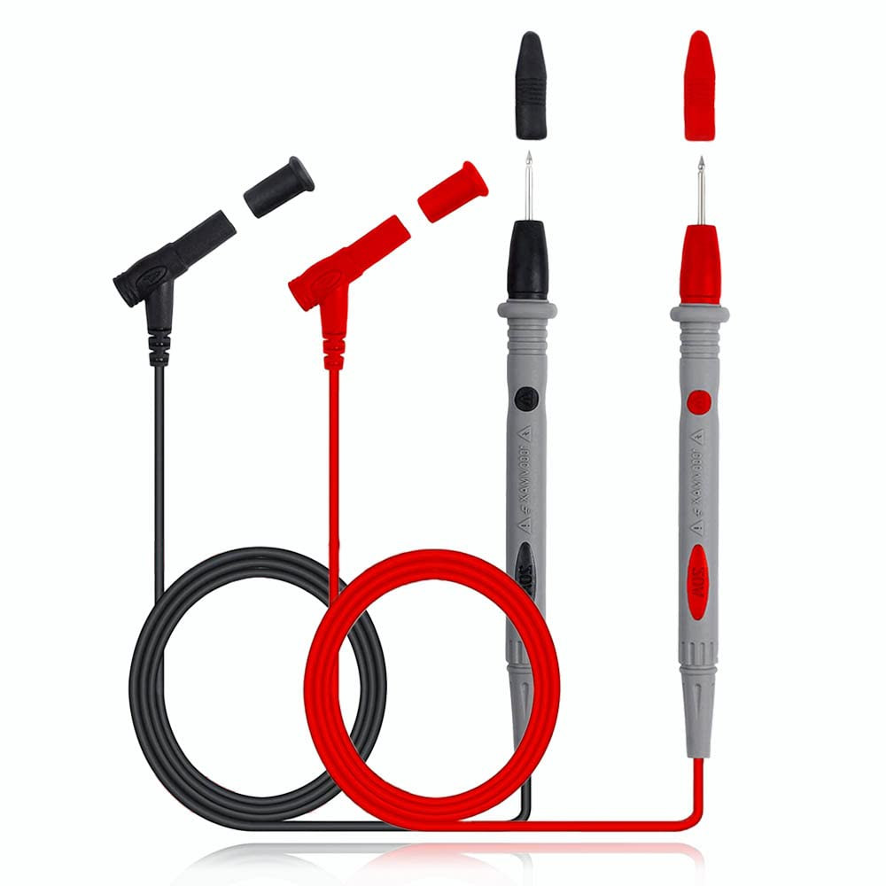 Set de 2 cabluri pentru multimetru SVUPUE, metal/PVC/silicon, negru/gri/rosu, 1000V/20 A